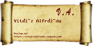 Vitéz Alfréda névjegykártya